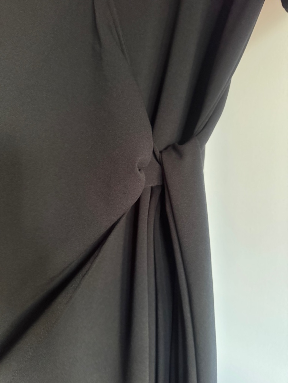 NWT Black Mock Wrap Dress 1X V-Neck Cap Sleeve Travel - Picture 6 of 12
